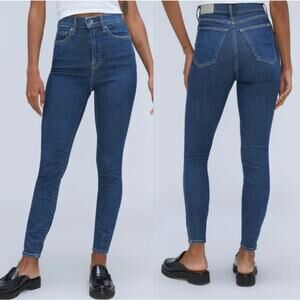 Everlane The Way High Skinny Jeans Ankle Medium Wash Blue Stretch Womens Size 28